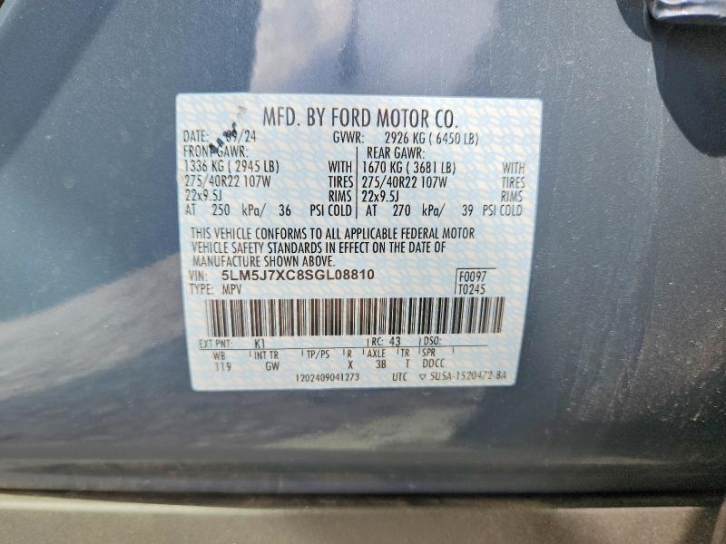 Продажа на аукционе авто 2025 Lincoln Aviator, vin: 5LM5J7XC8SGL08810, номер лота: 62630166