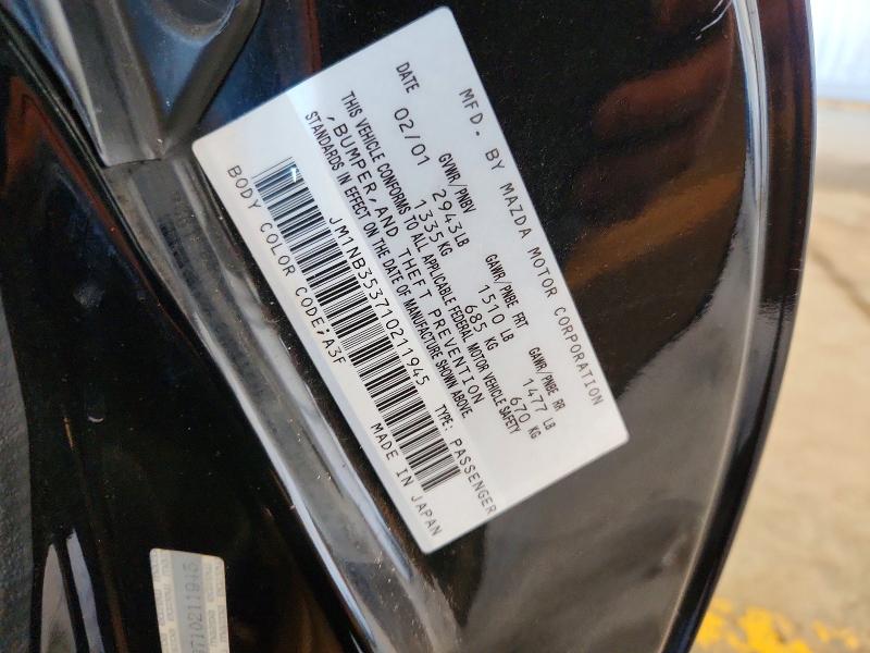 Продаж на аукціоні авто 2001 Mazda Mx-5 Miata, vin: JM1NB353710211945, номер лоту: 60334856