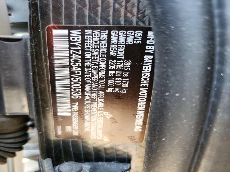 Продажа на аукционе авто 2015 Bmw I3, vin: WBY1Z4C54FV500536, номер лота: 61619026