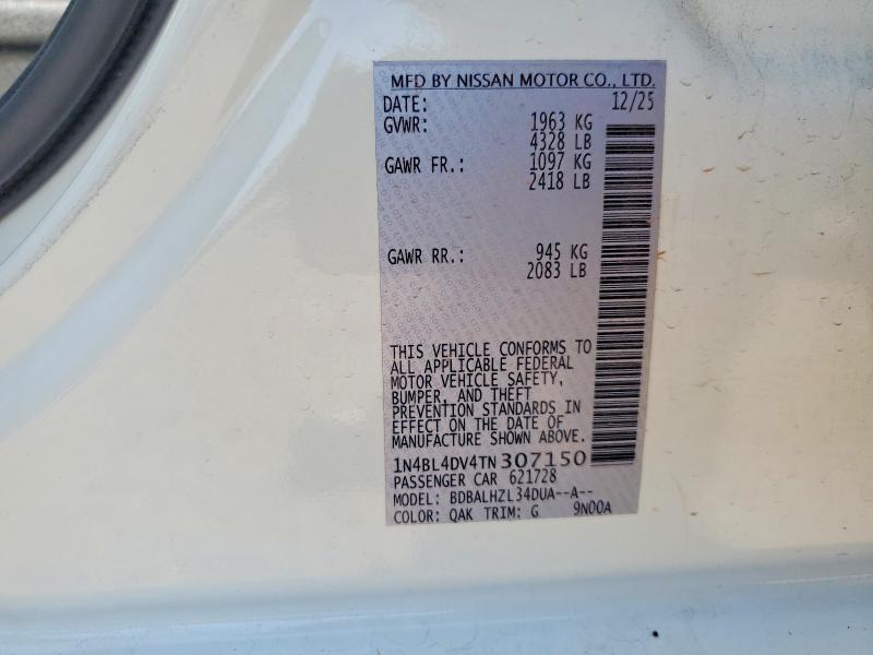 Продажа на аукционе авто 2026 Nissan Altima, vin: 1N4BL4DV4TN307150, номер лота: 60417846
