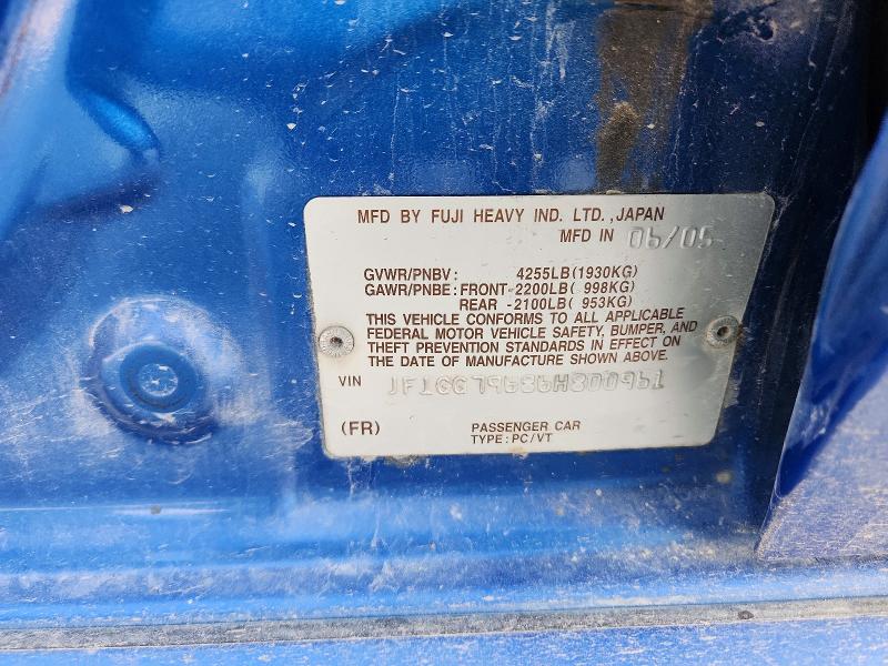 61131586 :رقم المزاد ، JF1GG79686H800961 vin ، 2006 Subaru Impreza مزاد بيع