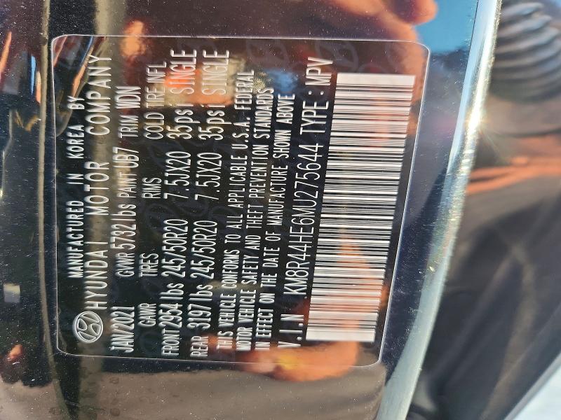 2021 Hyundai Palisade მანქანა იყიდება აუქციონზე, vin: KM8R44HE6MU275644, აუქციონის ნომერი: 59684196
