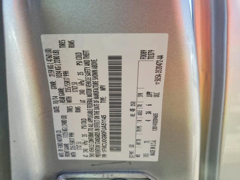 Продажа на аукционе авто 2015 Ford Escape, vin: 1FMCU0G90FUA51145, номер лота: 60154406