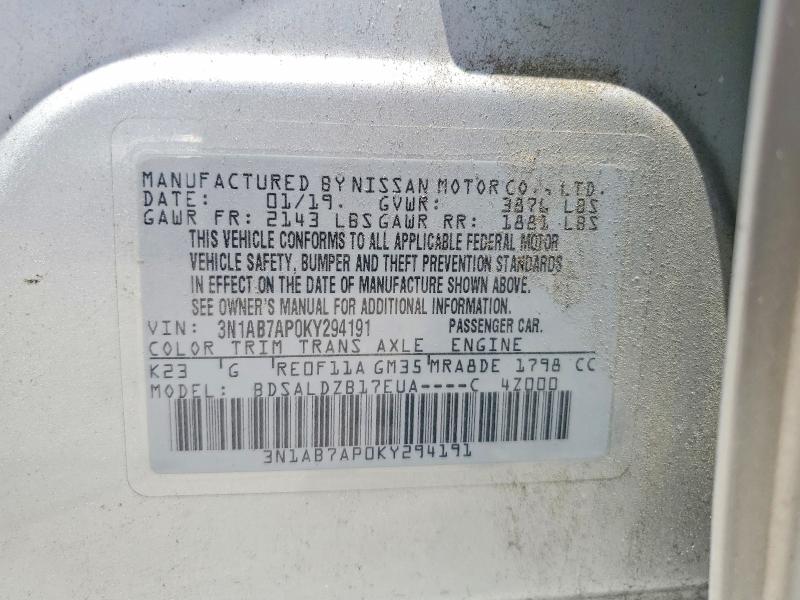 Продаж на аукціоні авто 2019 Nissan Sentra, vin: 3N1AB7AP0KY294191, номер лоту: 61155246