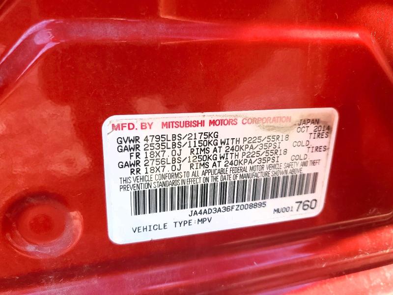 Aukcja sprzedaży 2015 Mitsubishi Outlander, vin: JA4AD3A36FZ008895, numer aukcji: 62793026