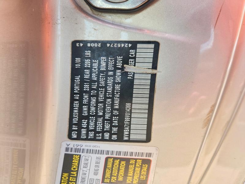 2009 Volkswagen Eos მანქანა იყიდება აუქციონზე, vin: WVWBA71F99V014366, აუქციონის ნომერი: 60213136