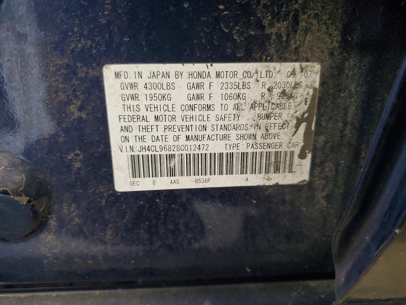 Продаж на аукціоні авто 2008 Acura Tsx, vin: JH4CL96828C012472, номер лоту: 60795496