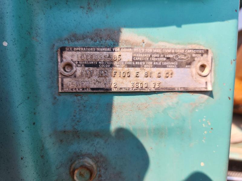 Продажа на аукционе авто 1968 Ford F-150, vin: F10YRD58585, номер лота: 63529076