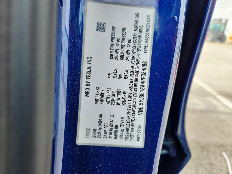 60868906 :رقم المزاد ، 5YJ3E1EA4PF384088 vin ، 2023 Tesla Model 3 مزاد بيع
