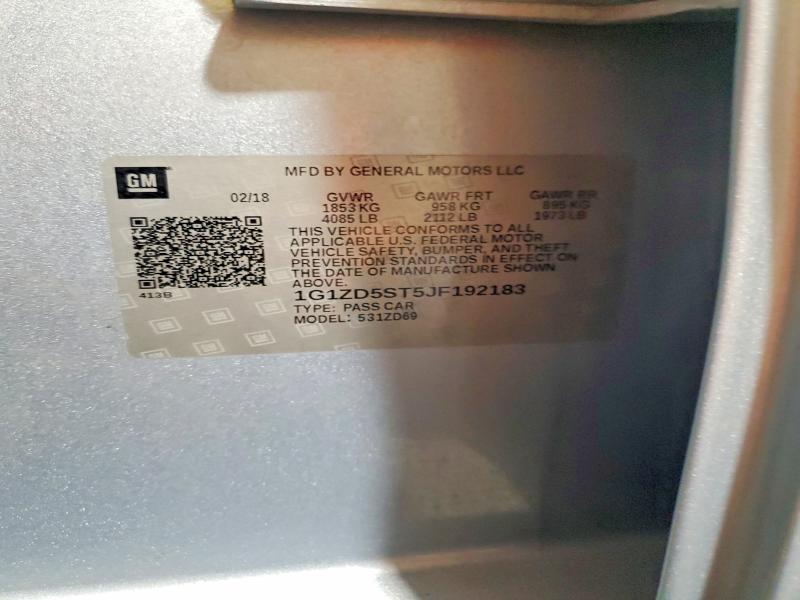 Aukcja sprzedaży 2018 Chevrolet Malibu, vin: 1G1ZD5ST5JF192183, numer aukcji: 59404166