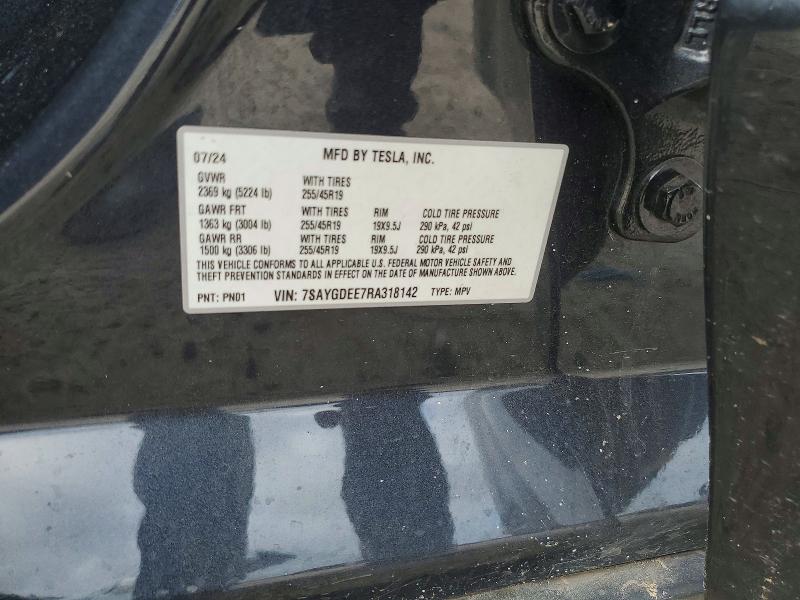 Aukcja sprzedaży 2024 Tesla Model Y, vin: 7SAYGDEE7RA318142, numer aukcji: 61416226