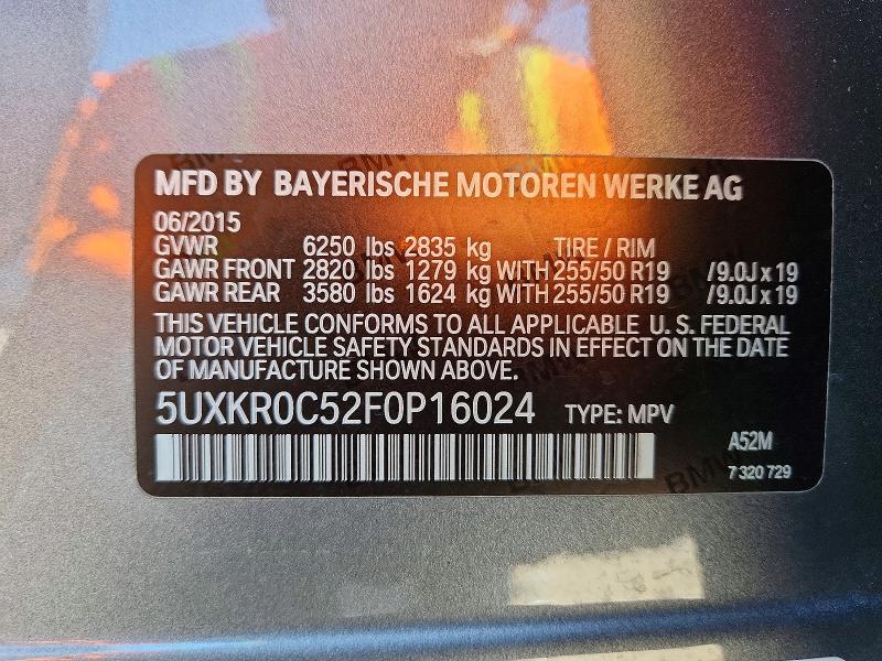 Продажа на аукционе авто 2015 Bmw X5, vin: 5UXKR0C52F0P16024, номер лота: 60632916
