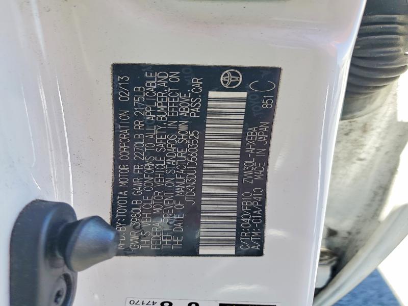 Aukcja sprzedaży 2013 Toyota Prius, vin: JTDKN3DU1D5603525, numer aukcji: 60037786