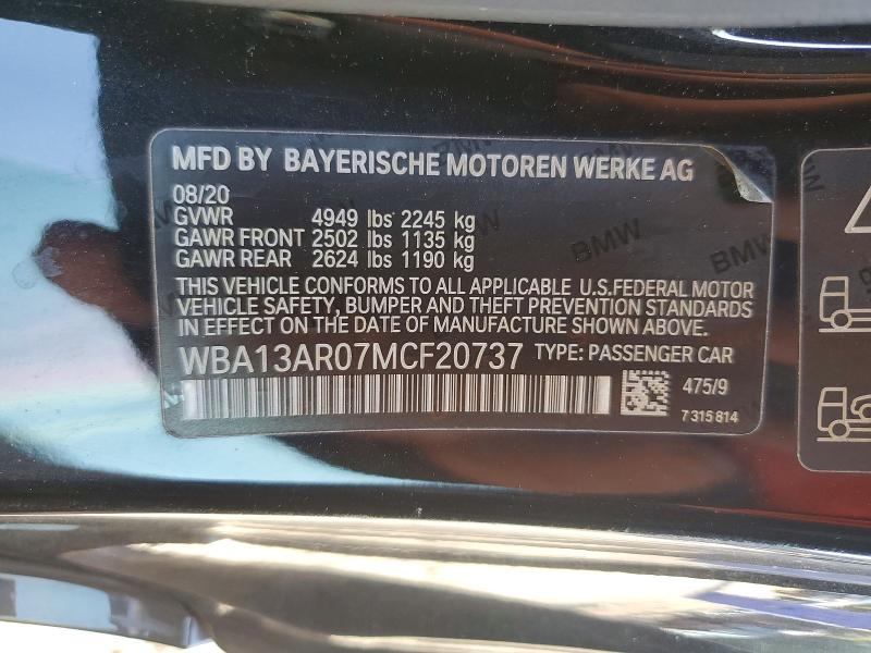 2021 Bmw M440xi მანქანა იყიდება აუქციონზე, vin: WBA13AR07MCF20737, აუქციონის ნომერი: 59977076