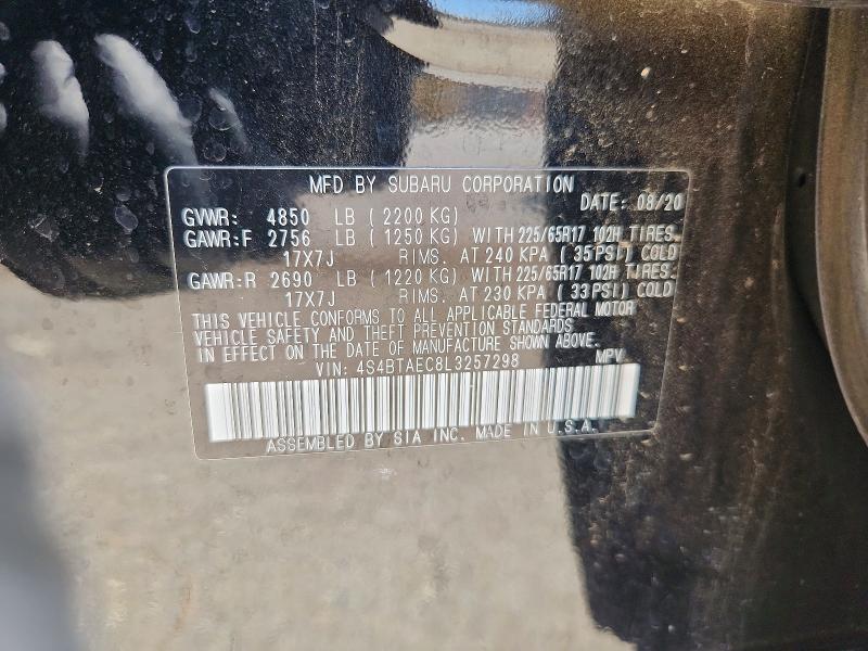 Aukcja sprzedaży 2020 Subaru Outback, vin: 4S4BTAEC8L3257298, numer aukcji: 62267146