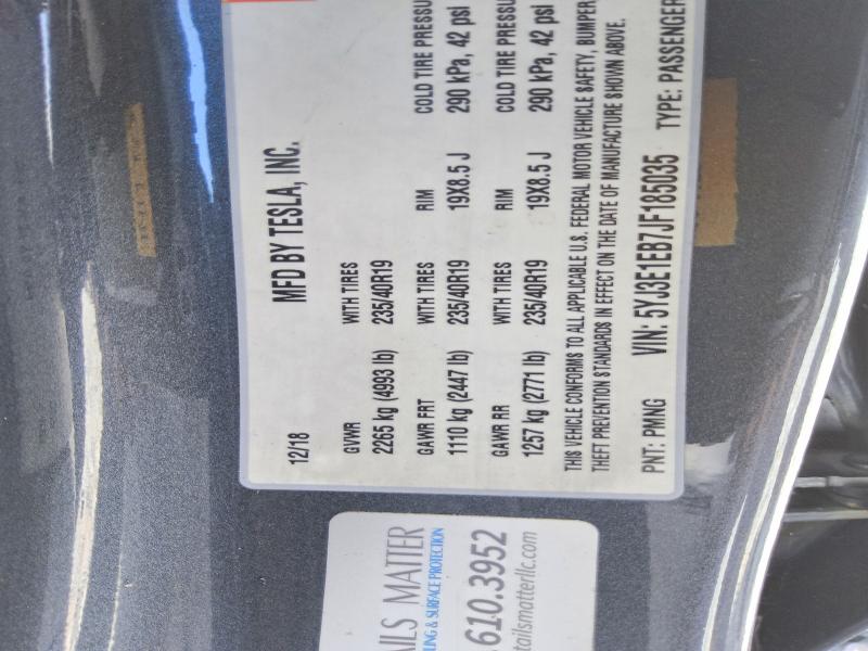 Продажа на аукционе авто 2018 Tesla Model 3, vin: 5YJ3E1EB7JF185035, номер лота: 59901386