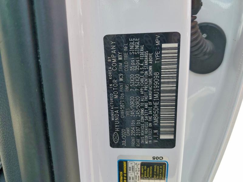 2021 Hyundai Palisade მანქანა იყიდება აუქციონზე, vin: KM8R5DHE1MU199098, აუქციონის ნომერი: 60074606