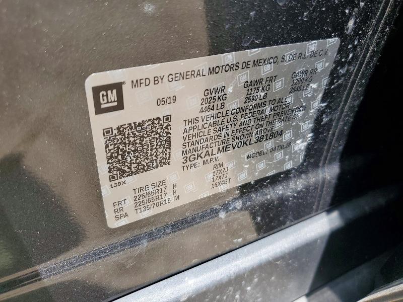 59173236 :رقم المزاد ، 3GKALMEV0KL381804 vin ، 2019 Gmc Terrain مزاد بيع