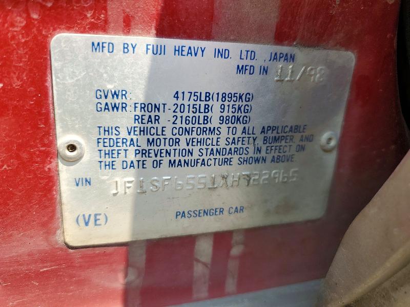 Продажа на аукционе авто 1999 Subaru Forester, vin: JF1SF6551XH722965, номер лота: 62300356