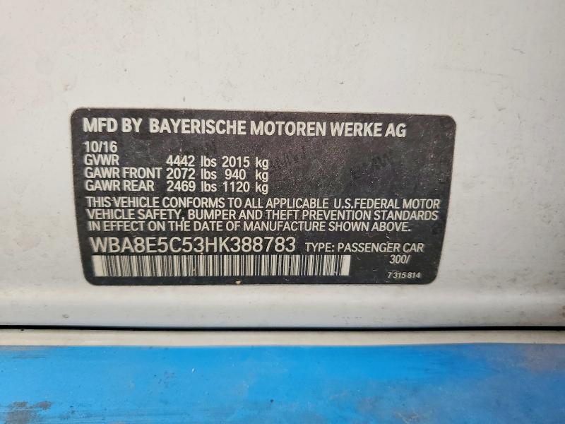 Продажа на аукционе авто 2017 Bmw 328, vin: WBA8E5C53HK388783, номер лота: 59832936