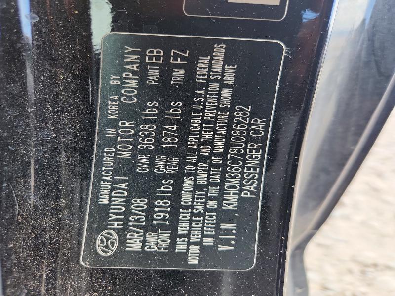Продажа на аукционе авто 2008 Hyundai Accent, vin: KMHCM36C78U086282, номер лота: 59340786
