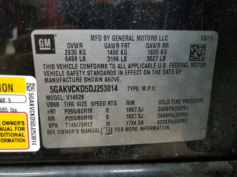 Aukcja sprzedaży 2013 Buick Enclave, vin: 5GAKVCKD5DJ253814, numer aukcji: 61777366