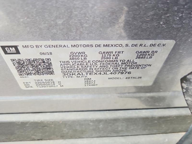 62457536 :رقم المزاد ، 3GKALTEX4JL407976 vin ، 2018 Gmc Terrain مزاد بيع