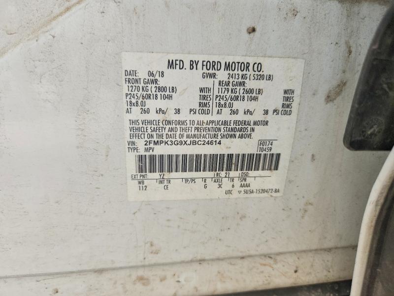 Продажа на аукционе авто 2018 Ford Edge, vin: 2FMPK3G9XJBC24614, номер лота: 61325236
