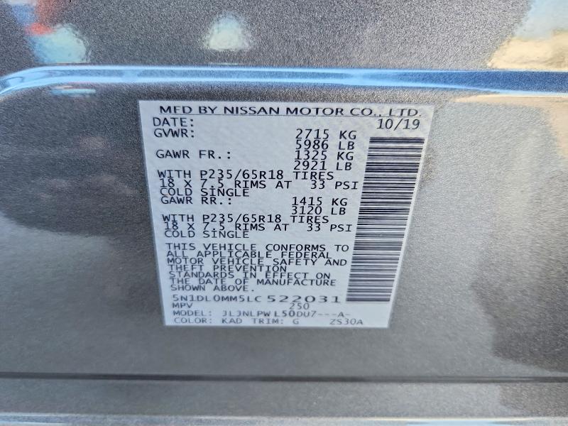 Продажа на аукционе авто 2020 Infiniti Qx60, vin: 5N1DL0MM5LC522031, номер лота: 60145596