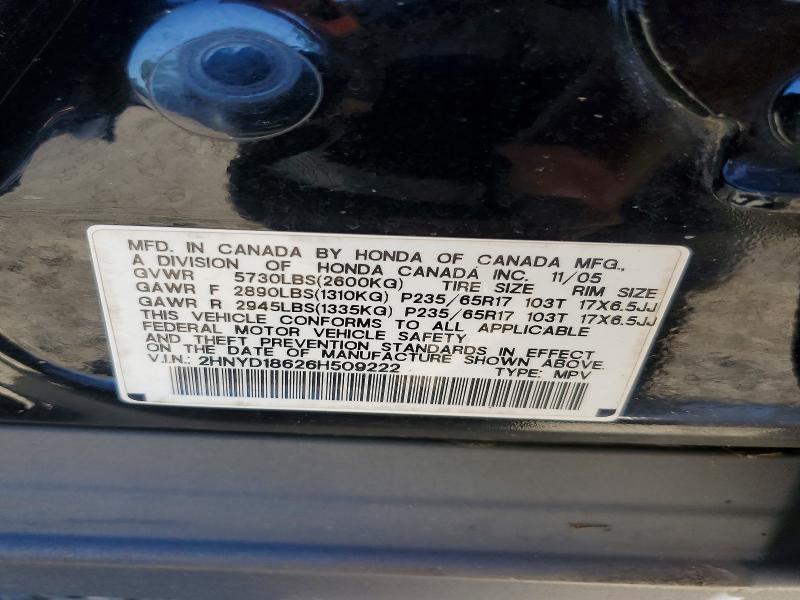 Aukcja sprzedaży 2006 Acura Mdx, vin: 2HNYD18626H509222, numer aukcji: 62727706