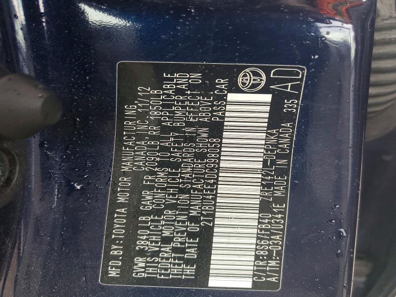Продаж на аукціоні авто 2013 Toyota Corolla, vin: 2T1BU4EE4DC998058, номер лоту: 56324266