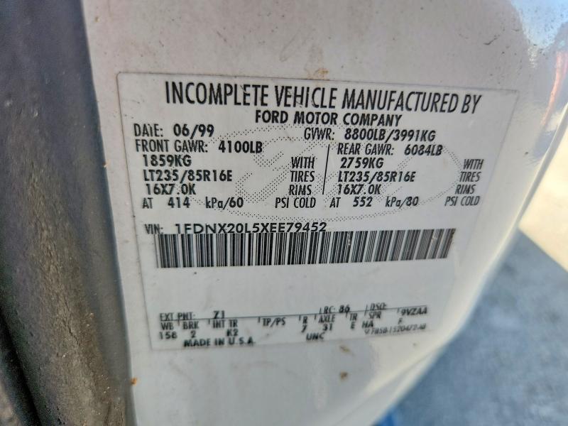 61016606 :رقم المزاد ، 1FDNX20L5XEE79452 vin ، 1999 Ford F250 مزاد بيع