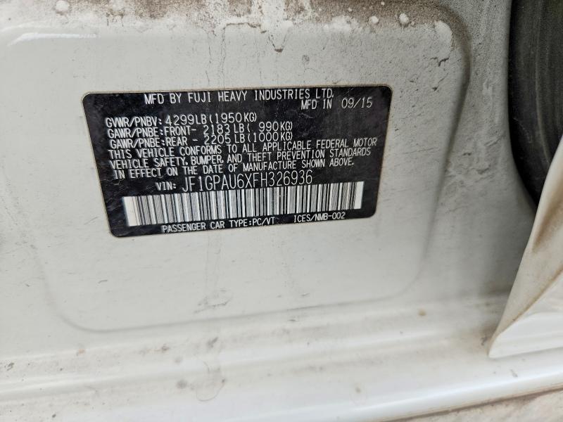 Aukcja sprzedaży 2015 Subaru Impreza, vin: JF1GPAU6XFH326936, numer aukcji: 59825066