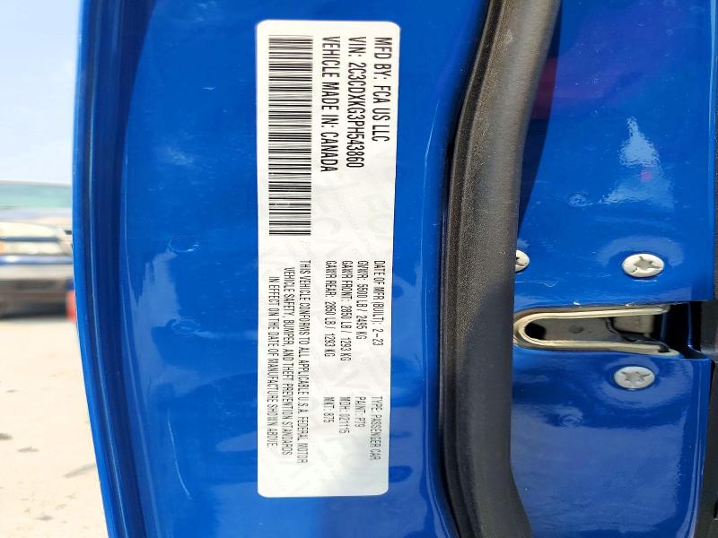 61224066 :رقم المزاد ، 2C3CDXKG3PH543860 vin ، 2023 Dodge Charger مزاد بيع