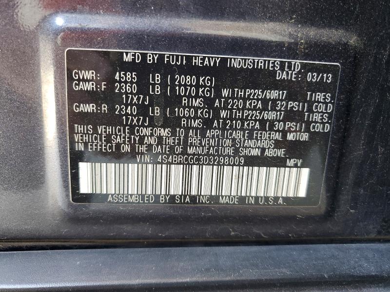 59382746 :رقم المزاد ، 4S4BRCGC3D3298009 vin ، 2013 Subaru Outback مزاد بيع