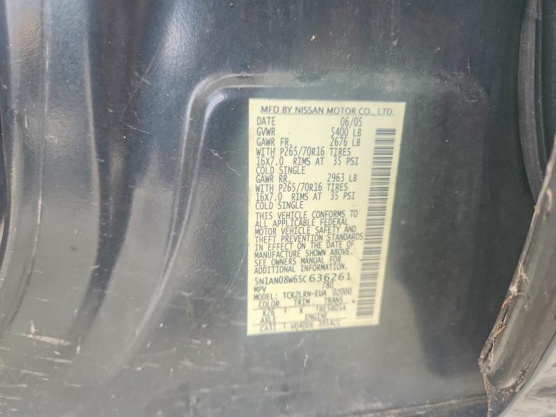 61685466 :رقم المزاد ، 5N1AN08W65C636261 vin ، 2005 Nissan Xterra مزاد بيع