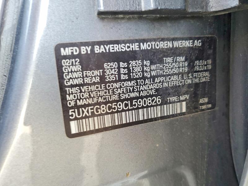 Aukcja sprzedaży 2012 Bmw X6, vin: 5UXFG8C59CL590826, numer aukcji: 60636606