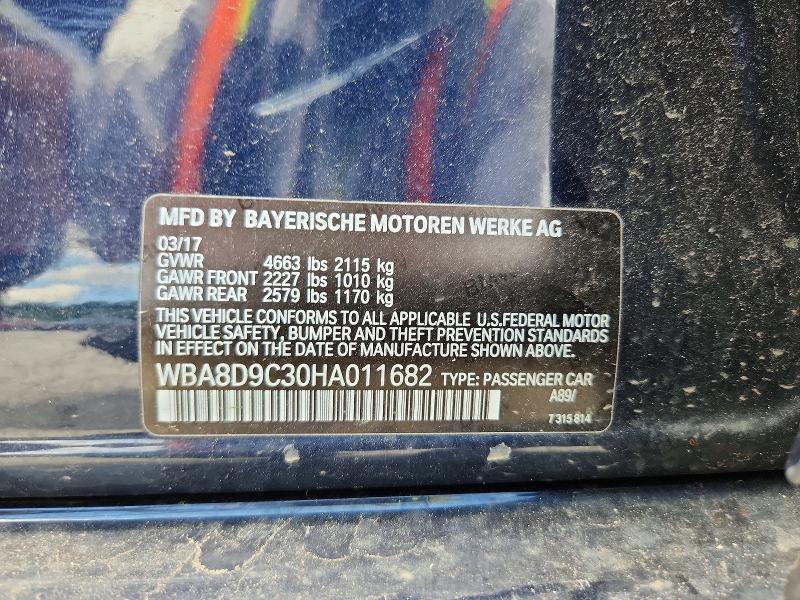 Продаж на аукціоні авто 2017 Bmw 330, vin: WBA8D9C30HA011682, номер лоту: 62653786