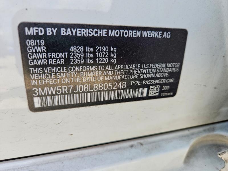 Aukcja sprzedaży 2020 Bmw 330xi, vin: 3MW5R7J08L8B05248, numer aukcji: 60020136