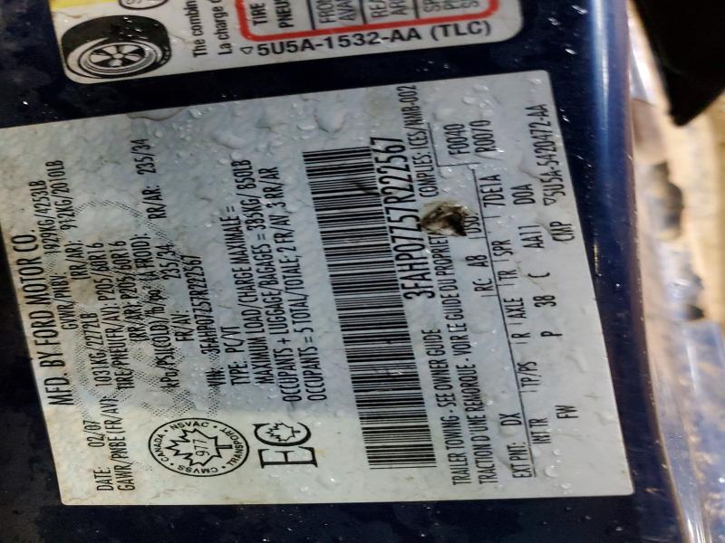 Aukcja sprzedaży 2007 Ford Fusion, vin: 3FAHP07Z57R222567, numer aukcji: 60922266