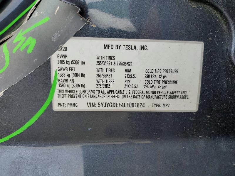 Продаж на аукціоні авто 2020 Tesla Model Y, vin: 5YJYGDEF4LF001824, номер лоту: 60052836