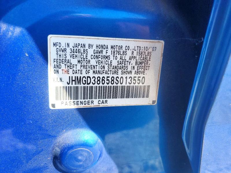 Продажа на аукционе авто 2008 Honda Fit, vin: JHMGD38658S013550, номер лота: 41633596