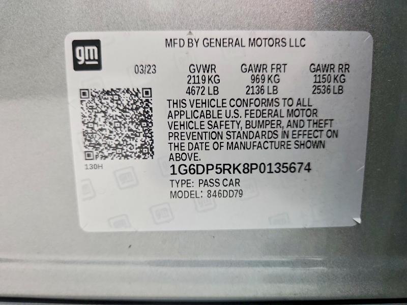 Aukcja sprzedaży 2023 Cadillac Ct5, vin: 1G6DP5RK8P0135674, numer aukcji: 61973116