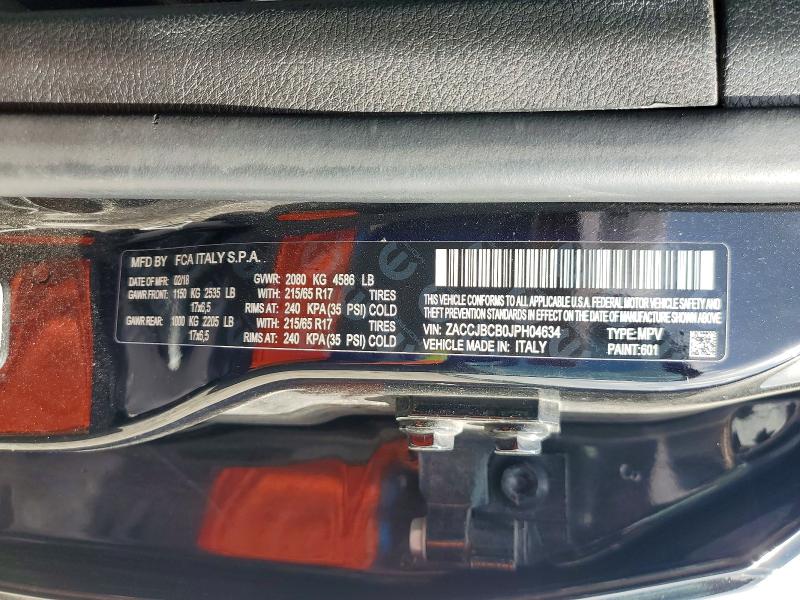 61395936 :رقم المزاد ، ZACCJBCB0JPH04634 vin ، 2018 Jeep Renegade مزاد بيع