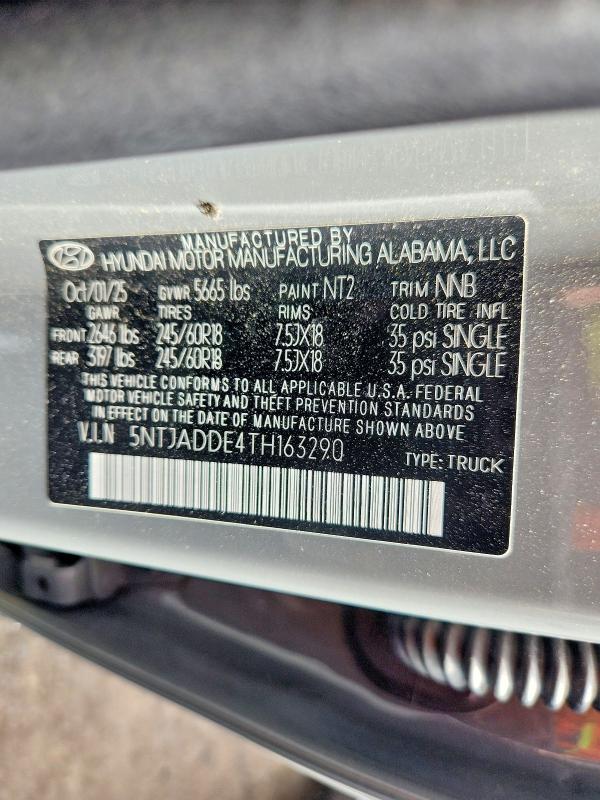 Продажа на аукционе авто 2026 Hyundai Santa Cruz, vin: 5NTJADDE4TH163290, номер лота: 59846666