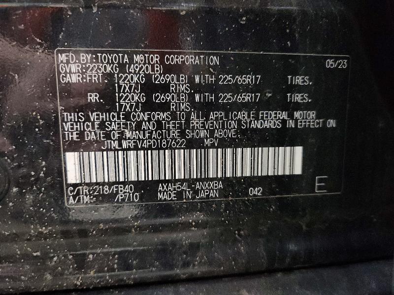 Продажа на аукционе авто 2023 Toyota Rav4, vin: JTMLWRFV4PD187622, номер лота: 60408636