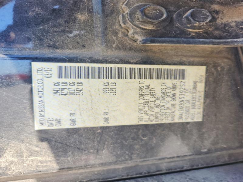 2012 Nissan Altima მანქანა იყიდება აუქციონზე, vin: 1N4AL2AP2CN539252, აუქციონის ნომერი: 59323566