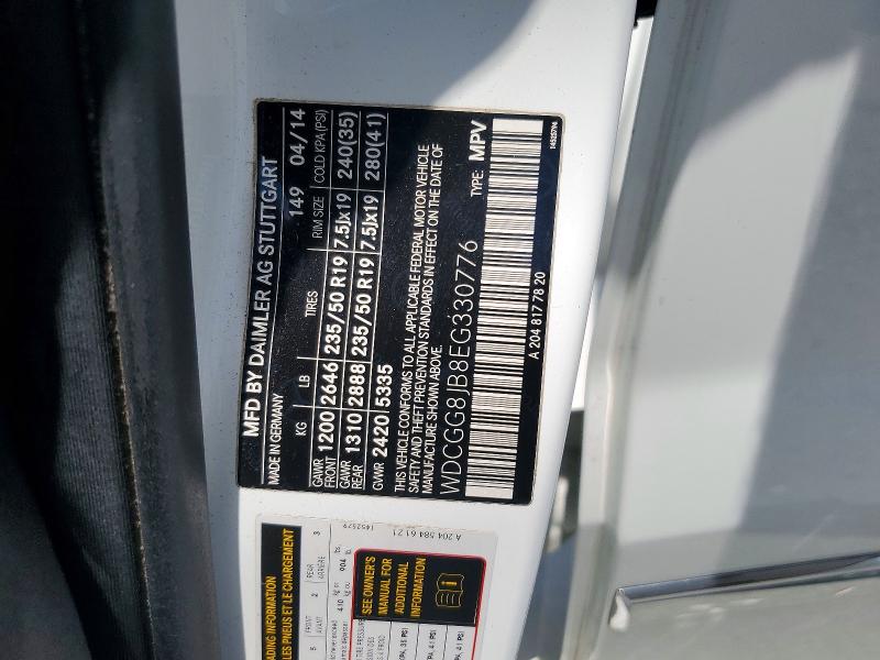 61549936 :رقم المزاد ، WDCGG8JB8EG330776 vin ، 2014 Mercedes-benz Glk مزاد بيع
