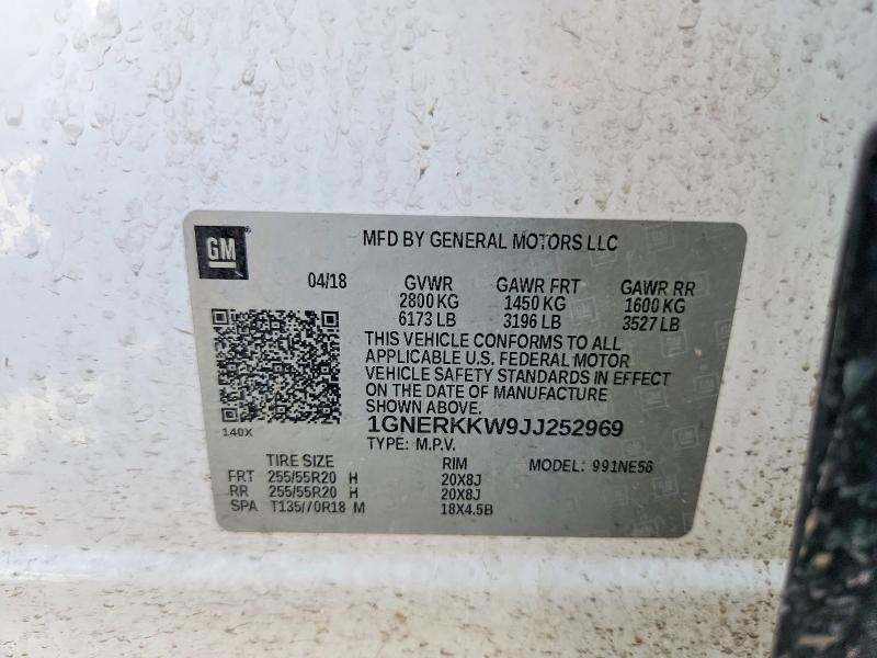 Продаж на аукціоні авто 2018 Chevrolet Traverse, vin: 1GNERKKW9JJ252969, номер лоту: 61519806