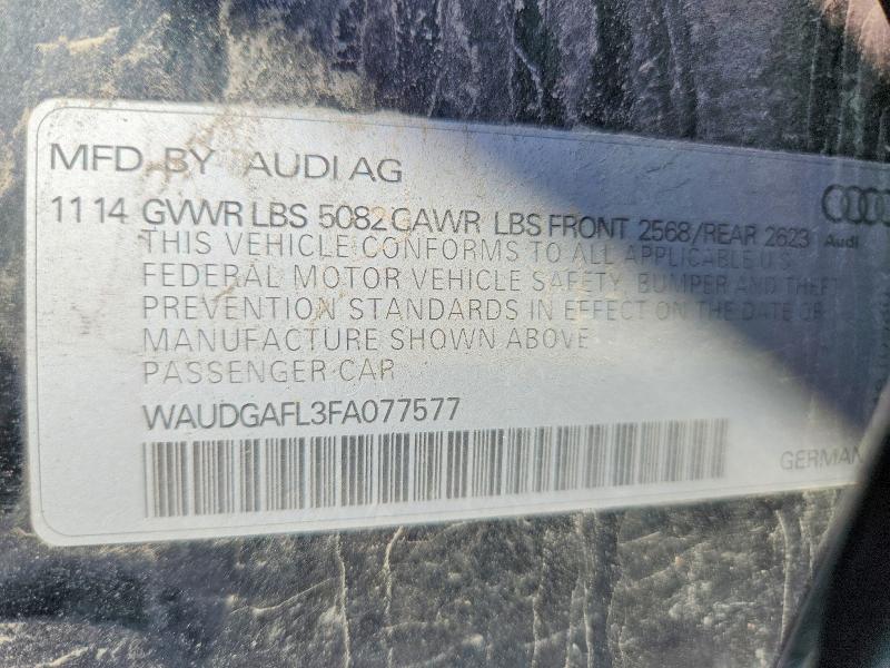 Aukcja sprzedaży 2015 Audi S4, vin: WAUDGAFL3FA077577, numer aukcji: 55477036